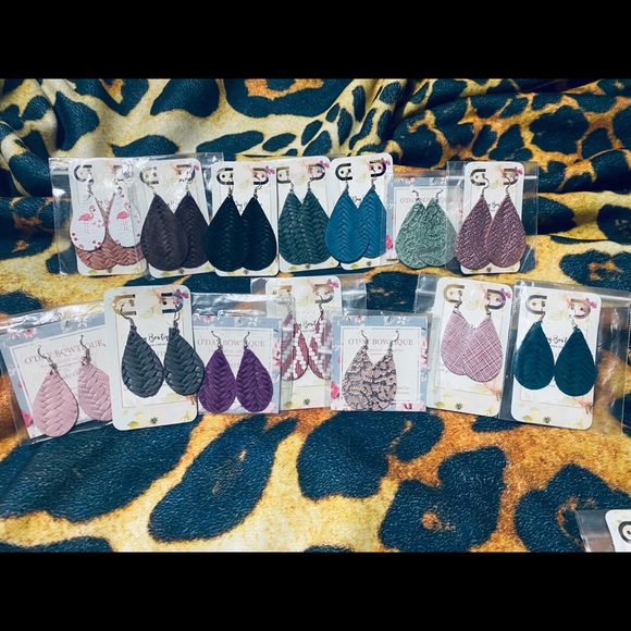 Leather Earrings - Picture 2 of 14